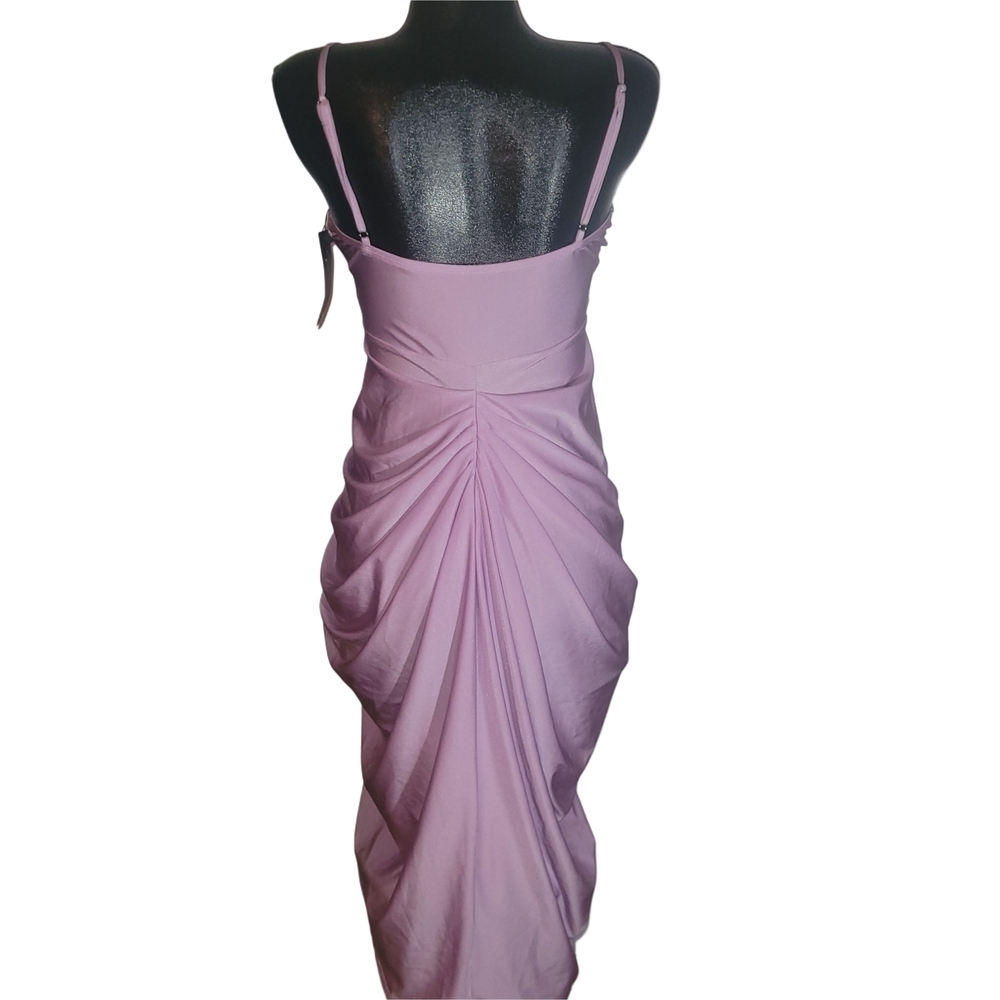 Shein Lilac Colored Cami Midi Dress with Gathered Detailing NWT Size L - Picture 6 of 6